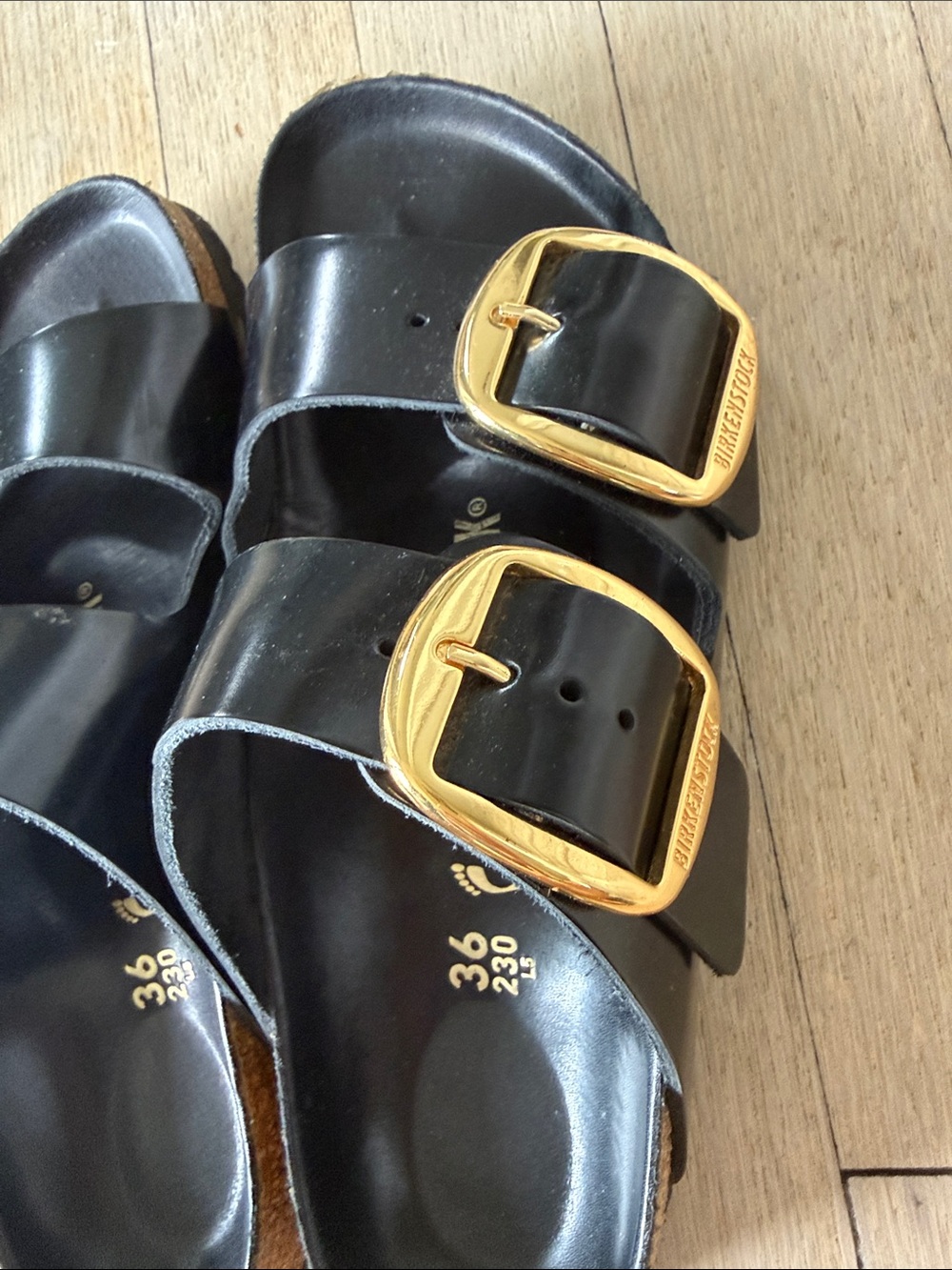 Birkenstock Arizon Big Buckle Sandal High Shine Black size 36 - Picture 6 of 7
